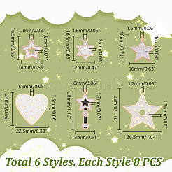 48Pcs 6 Styles Alloy Enamel Pendants&nbsp;ENAM-GA0001-10