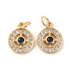 Brass Micro Pave Cubic Zirconia Pendants&nbsp;ZIRC-P092-005G-RS