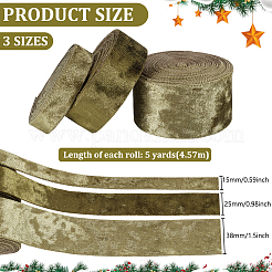15 Yards 3 Styles Polyester Single Face Velvet Ribbons&nbsp;SRIB-BC0001-31D