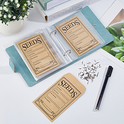 5 Inch PU Leather Cover Garden Seed Storage Organizer 2-Ring Binder Album&nbsp;DIY-FH0009-80A