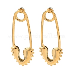 Paper Clip with Heart 304 Stainless Steel Stud Earrings for Women&nbsp;EJEW-G444-02G