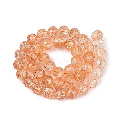 Crackle Transparent Glass Beads Strands&nbsp;GLAA-N063-10mm-10