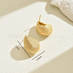 Brass Frosted Teardrop Stud Earrings&nbsp;YQ2405