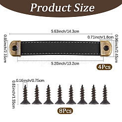 4 Bags Rectangle PU Leather Bag Handles&nbsp;DIY-CL0001-37B