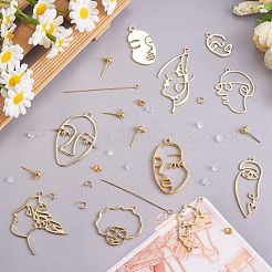DIY Abstract Face Drop Earring Making Kit&nbsp;DIY-SZ0008-67