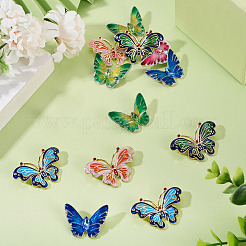 12Pcs 6 Styles Butterfly Enamel Pins&nbsp;JEWB-TA0001-23