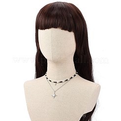 Clear Cubic Zirconia Star Pendant Necklaces Set&nbsp;NJEW-JN04150