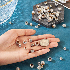 90Pcs 6 Styles Alloy Rhinestone Clay Pave Beads&nbsp;ALRI-TA0001-29
