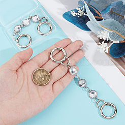 2Pcs Alloy & Glass Flat Round Link Bag Extension Chains&nbsp;FIND-UN00019