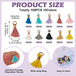100Pcs 10 Colors Polycotton(Polyester Cotton) Tassel Pendant Decorations&nbsp;FIND-TA0009-08
