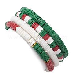 4Pcs 4 Style Handmade Polymer Clay Stretch Bracelets Set&nbsp;BJEW-TA00495