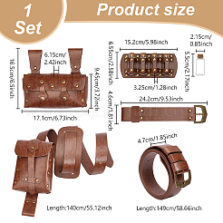 PU Leather Medieval Double-bottle Belt Bag&nbsp;AJEW-WH0816-501A