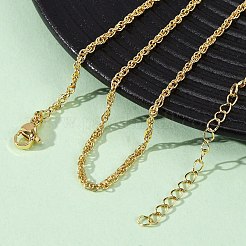 2MM Brass Rope Chain Necklaces&nbsp;NJEW-C094-03G