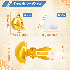 40Pcs Brass Clip-on Earring Findings&nbsp;KK-SP0001-14G