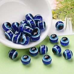 Round Evil Eye Resin Beads&nbsp;X-RESI-R159-12mm-08