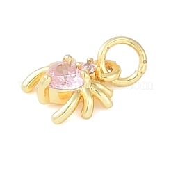 Brass Micro Pave Cubic Zirconia Pendants&nbsp;KK-S390-03G-01