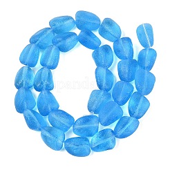 Frosted Handmade Lampwork Beads Strands&nbsp;LAMP-Q041-06B
