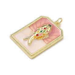 Brass Enamel Pendants&nbsp;KK-H256-12G