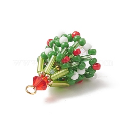 Christmas Theme Glass Seed Beads Pendants&nbsp;PALLOY-TA00027
