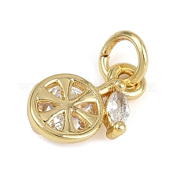 Fruits Brass Micro Pave Cubic Zirconia Charms&nbsp;KK-Z123-21G-02