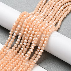 Opaque Solid Color Electroplate Glass Beads Strands&nbsp;GLAA-F029-P4mm-C06