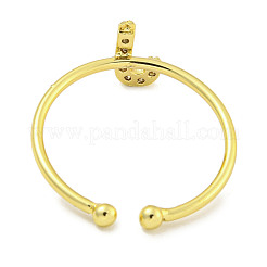 Rack Plating Brass Open Cuff Rings for Women&nbsp;RJEW-F162-02G-J