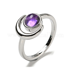 Natural Amethyst Adjustable Rings&nbsp;RJEW-K269-09P-09