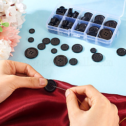 136Pcs 5 Style Resin Buttons&nbsp;RESI-TA0004-09A