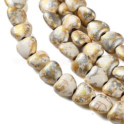 Spray Printed Synthetic Turquoise Beads Strands&nbsp;TURQ-P002-01A-06