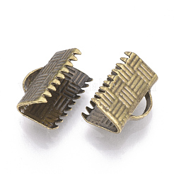 Brass Ribbon Crimp Ends&nbsp;KK-Q747-10C-AB