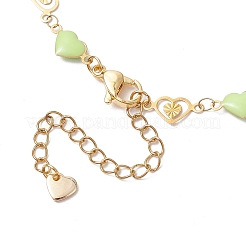 304 Stainless Steel Enamel Colorful Heart Link Chain Bracelet Making&nbsp;AJEW-JB01304