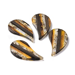 Transparent Resin & Walnut Wood Pendants&nbsp;RESI-N025-044