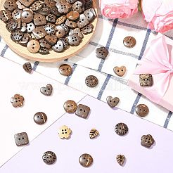120Pcs 6 Styles Coconut Buttons&nbsp;BUTT-CJ0001-10