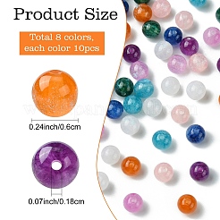 80Pcs 8 Colors Round Imitation Cat Eye Resin Beads&nbsp;RESI-YW0001-81