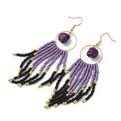 Halloween Glass Seed Tassel Earrings for Women&nbsp;EJEW-MZ00798-02