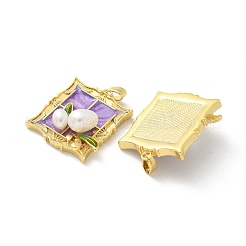 Brass Enamel Pendants&nbsp;KK-Z083-13G
