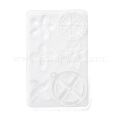 Flat Round Spinning Pendant and Windmill & Snowflake & Flower & Clover & Tyre Cabochon Silicone Molds&nbsp;X-DIY-P059-08