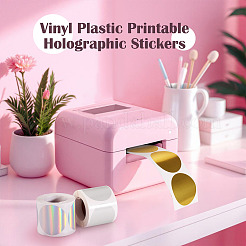 3 Rolls 3 Styles Vinyl Plastic Printable Holographic Stickers&nbsp;OFST-TA0001-10D