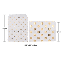 100Pcs 4 Patterns Eco-Friendly Kraft Paper Bags&nbsp;CARB-LS0001-02C