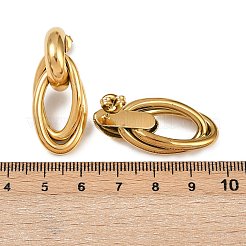 304 Stainless Steel Oval Dangle Stud Earrings&nbsp;EJEW-I319-01G