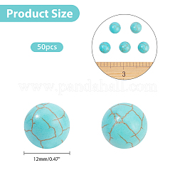 50Pcs Synthetic Turquoise Beads&nbsp;G-AR0004-59