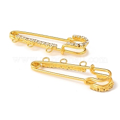 Iron Rhinestone Safety Pins Brooch Findings&nbsp;JEWB-E045-01A-G