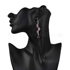 Natural Amethyst Earrings Dangle Earrings&nbsp;EJEW-TA00653-02