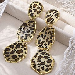 Alloy acrylic Dangle Stud Earrings&nbsp;EJEW-M075-01G-03