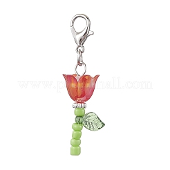 Lily Glass & Acrylic Pendant Decorations&nbsp;HJEW-JM01988