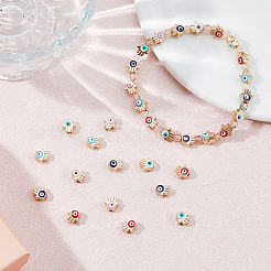 150Pcs 5 Colors Alloy Enamel Beads&nbsp;ENAM-HS0001-04