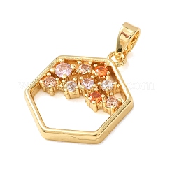 Brass Micro Pave Colorful Cubic Zirconia Pendants&nbsp;CU-CBA2C2D-15G