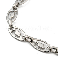 Non-Tarnish 304 Stainless Steel Oval Link Chains Bracelets for Men & Women&nbsp;BJEW-D042-16P