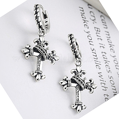 Vintage Punk Style S925 Silver Cross Earrings Fashion Ear Hoops&nbsp;MA2169