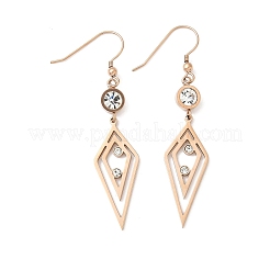 304 Stainless Steel Rhombus Dangle Earrings&nbsp;EJEW-Z129-10RG